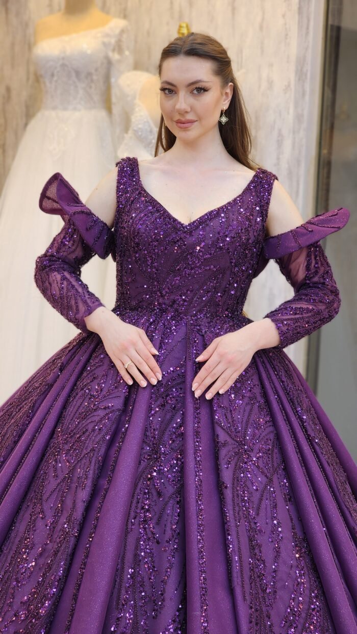 sand parkly beaded tulle Quinceanera dress073