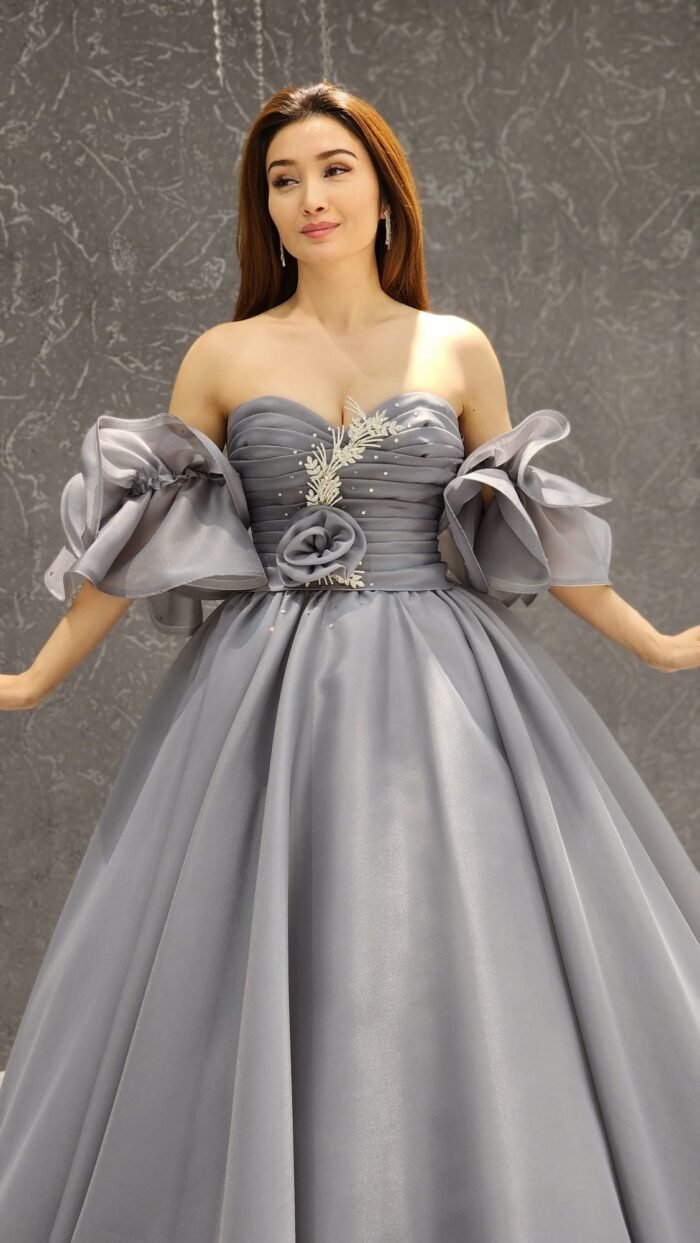 princess-cut dress gray