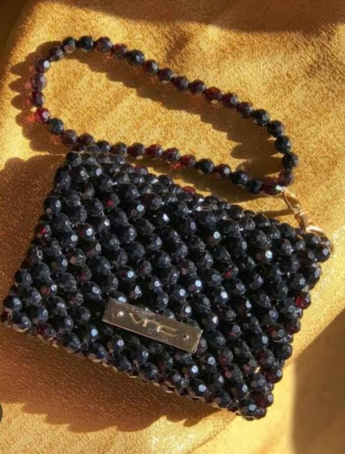 Black Beaded Evening Clutch