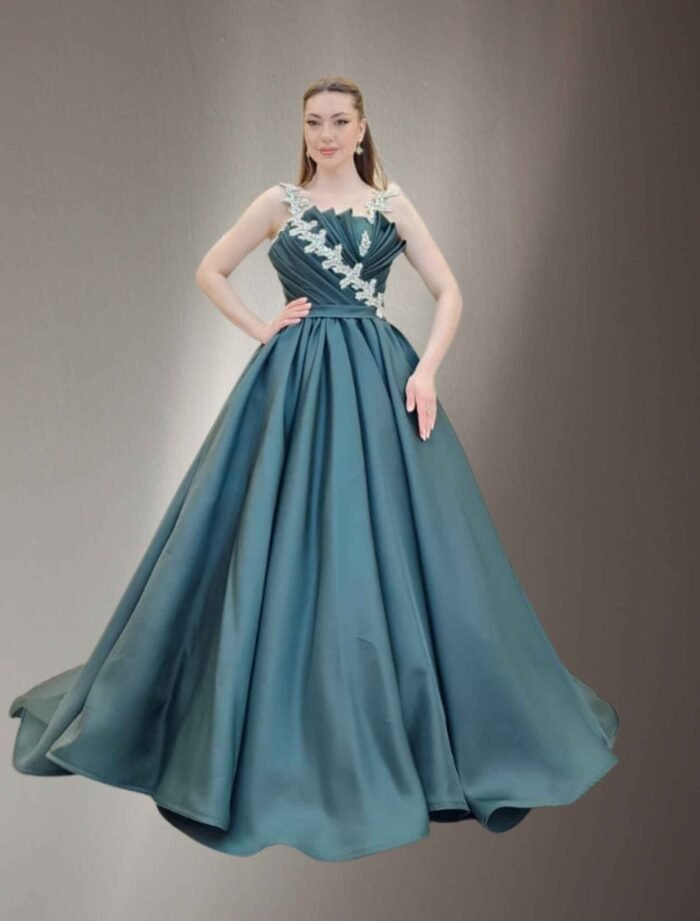 princess-cut dress dark green - Image 2