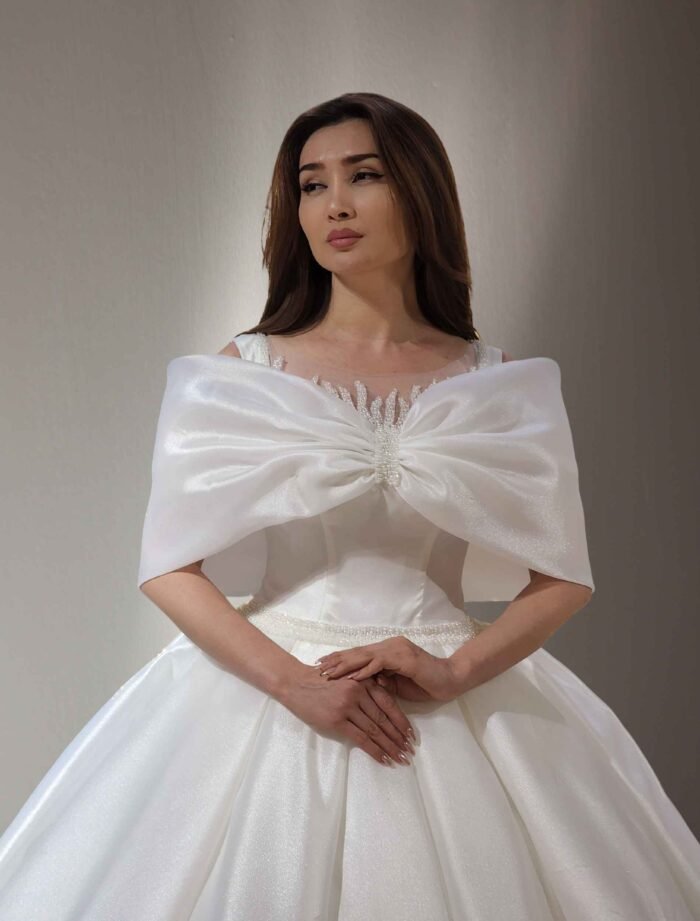 Puffy Sleeve Off-Shoulder  Ball Gown Wedding Dress