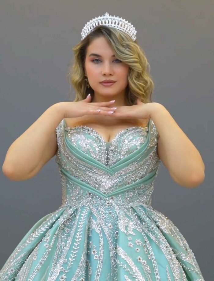 Mint Green off-shoulders Ball Gown
